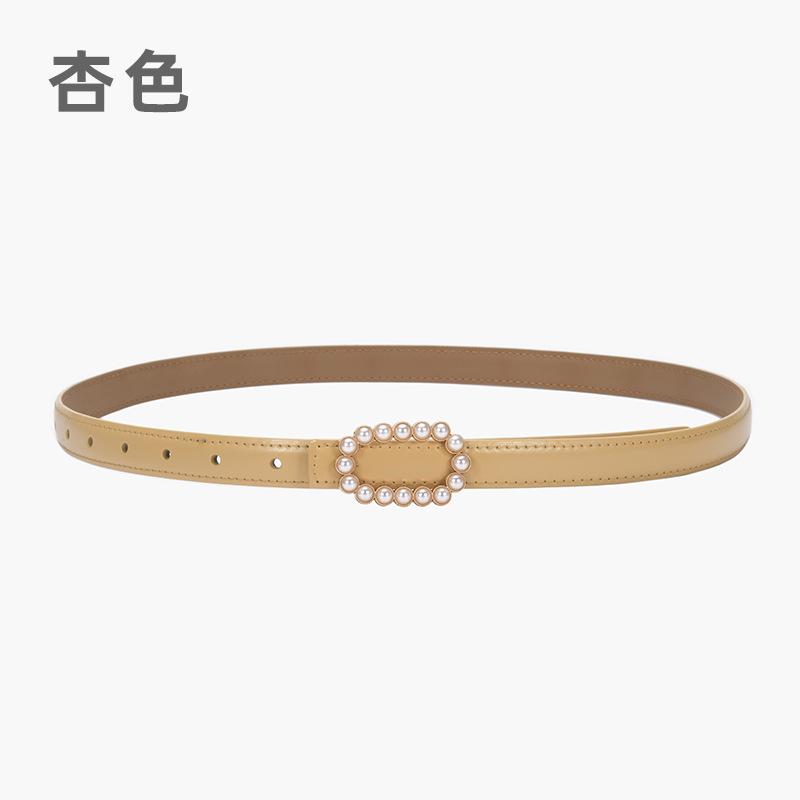 Belt Women'S Genuine Leather Cowhide Black Belt Fine Decoration Skirt Simple Suit Jeans Belt