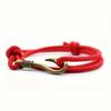 Trendy Fish Hook Double Layer Rope Bracelet, Adjustable Handmade Wristband for Men Women, Stylish Daily Wear Accessories & Gift