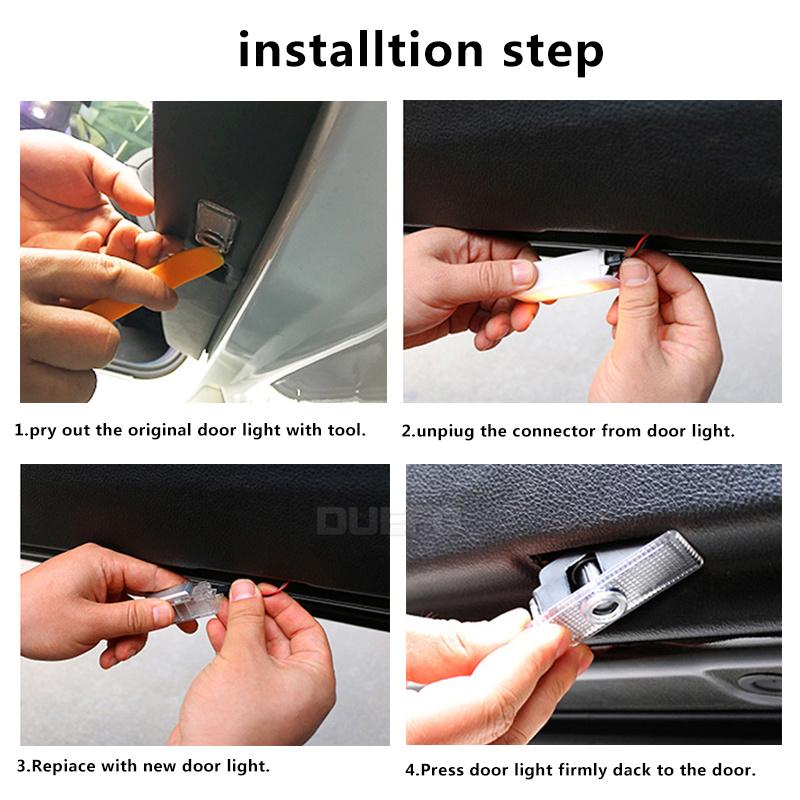 2Pcs Led Car Door Welcome Lights For 4dnvc A1 A3 8P 8V A4 A5 A6 A7 A8 Q3 Q5 Q7 Q8 Sline TT Projector Ghost Shadow Lamp dnvc4