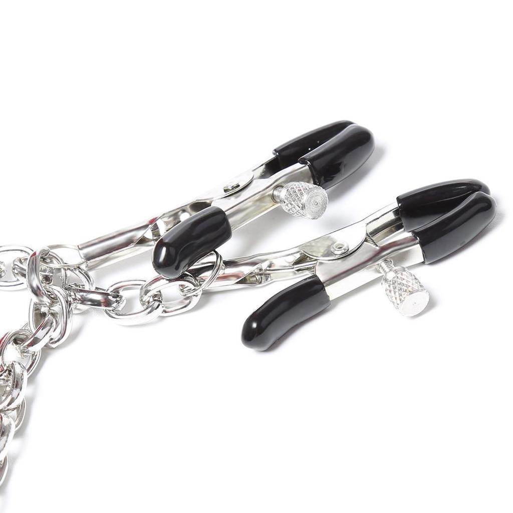 Kovová spona na bradavky s kovovým řetízkem pro ženy, fetiš na prsa, stydké pysky, stimulační masážní přístroj Bdsm Bondage Sex produkty