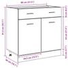 Hanging Cabinet with Shelf Black Oak Effect 80 x 31 x 81.5 cm