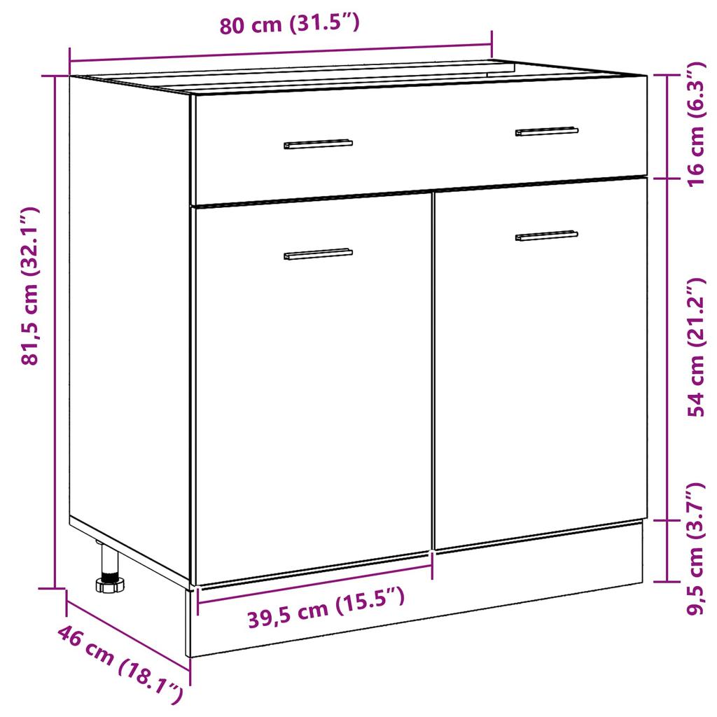 Hanging Cabinet with Shelf Black Oak Effect 80 x 31 x 81.5 cm