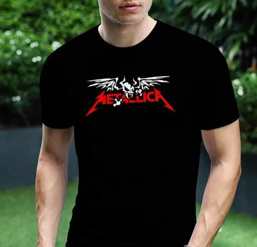 Логотип Metallica Черная футболка рок-группы Винтажный стиль S-4XL Унисекс Футболка S