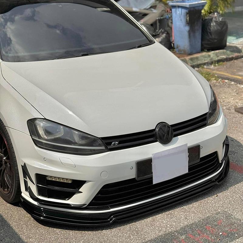 RevoZport Style Front Bumper Side Splitters for VW Golf Mk7 R (Not For R-Line) 2012-2016 Front Bumper Side Canard Spoiler Wings