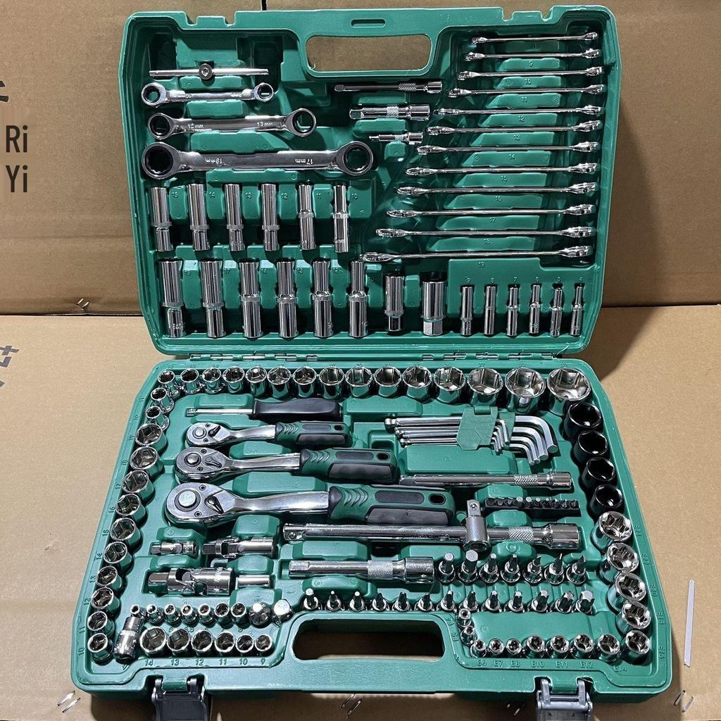 216-Piece Auto Repair and Maintenance Tool Kit with Socket Wrench and Combination Tools