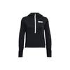 Mixed Media Half-Zip Fleece Hoodie Jacket Women Outerwear Black 1365874-001
