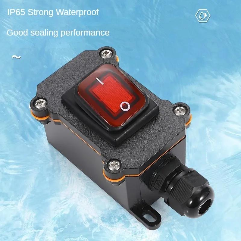 Inline napájecí kabel 110V-220V 12V-24V Námořní kolébkový spínač Zapnuto Vypnuto Vodotěsná propojovací skříňka IP67 20A Vysokoproudý konektor Venkovní