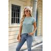 DX~~ New Round Neck Ladies Solid Color Short Sleeve Loose Casual T-shirt