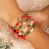 Christmas Letter Contrasting Bracelet Set, Creative Santa Gift Letter Jewelry
