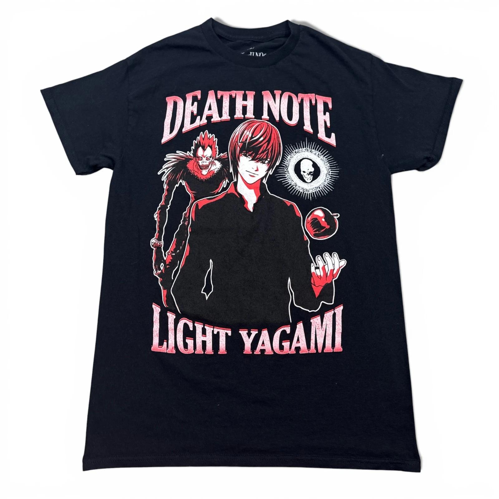 

Death Note Light Yagami T Shirt Adult Size Small Black Red Vintage Retro Style 2XL
