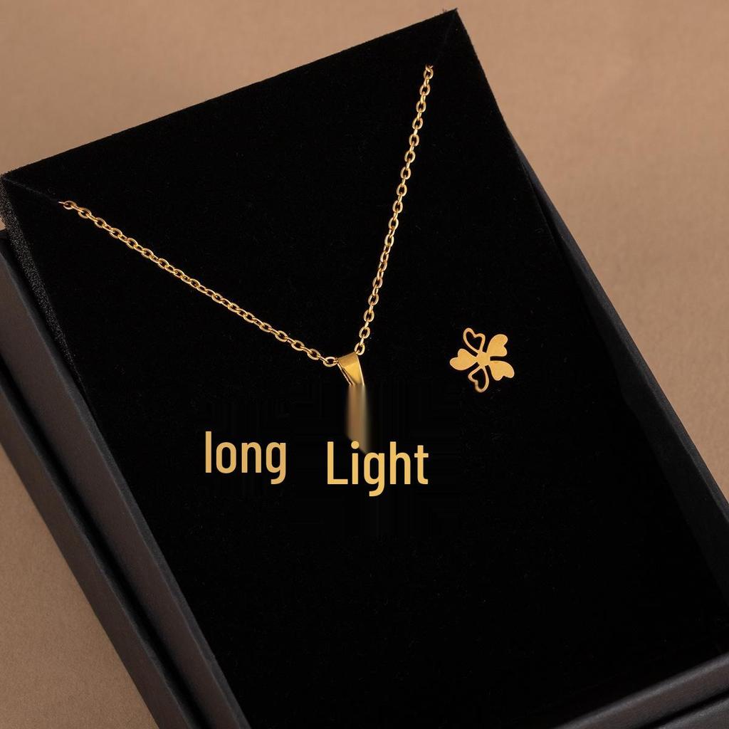 Stainless Steel Heart Necklace Set: Geometric Sunflower & Cross Clavicle Chains