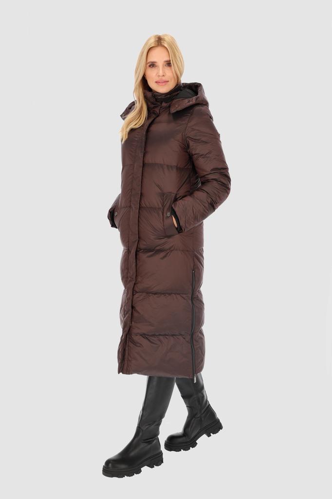 WOMEN' LONG DOWN JACKET WITH SIDE SPLIT