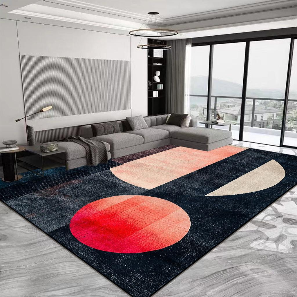 Nordic Luxury Geometric Carpets Fashion Red Large Living Room Carpet Anti Slip and Water Absorption Rugs for Bedroom Decor Mat