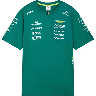 Puma × T-shirt casual sportiva a maniche corte con scollo a girocollo Replica F1 Crew Aston Martin Aramco Unisex Top 713889-01