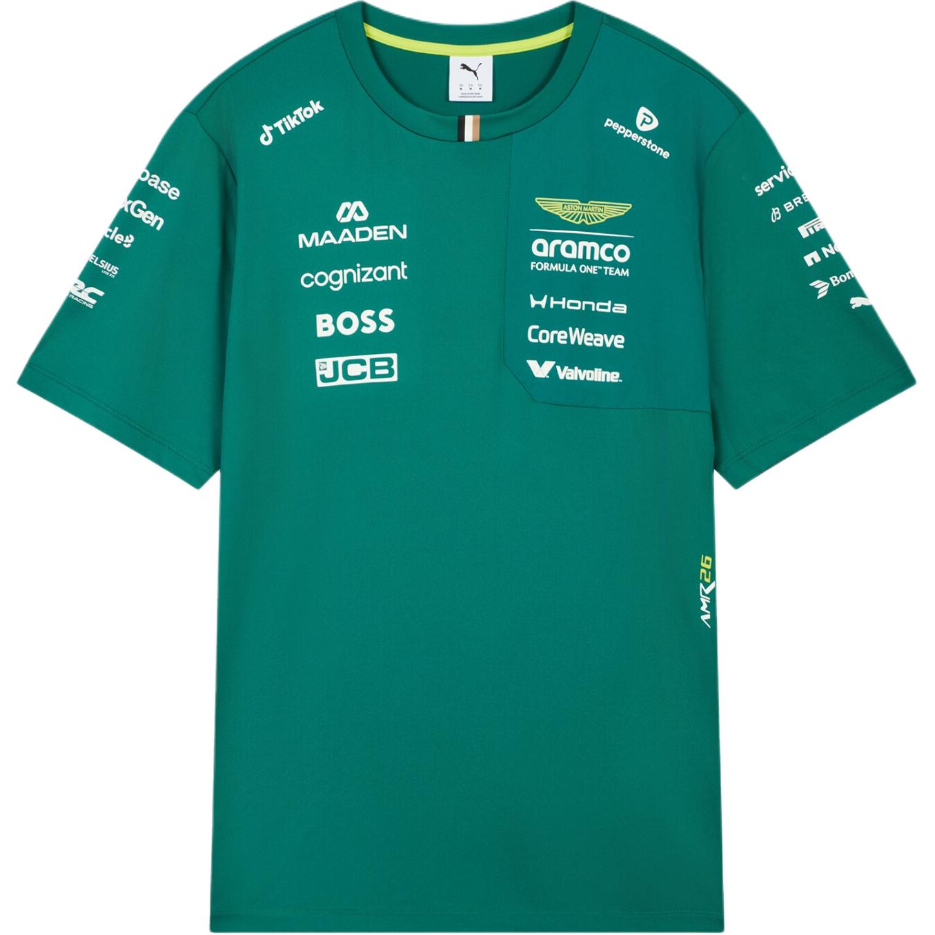 

Puma × Aston Martin Aramco Спільна Репліка Футболка з Круглим Вирізом для Команди Формули-1, Повсякденна Спортивна, З Коротким Рукавом, Унісекс Топи 713889-01 M