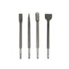 4Pcs Pointed /Flat Bit Hammer Drill Bit Round Shank Rotary Hammer Gouge Set  Tile Slotting