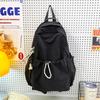 Schoolbag Solid Color Nylon Backpack Women's 1011 Summer New Large Capacity Middle and High School Student School Bag Lightweight Travel Bag
