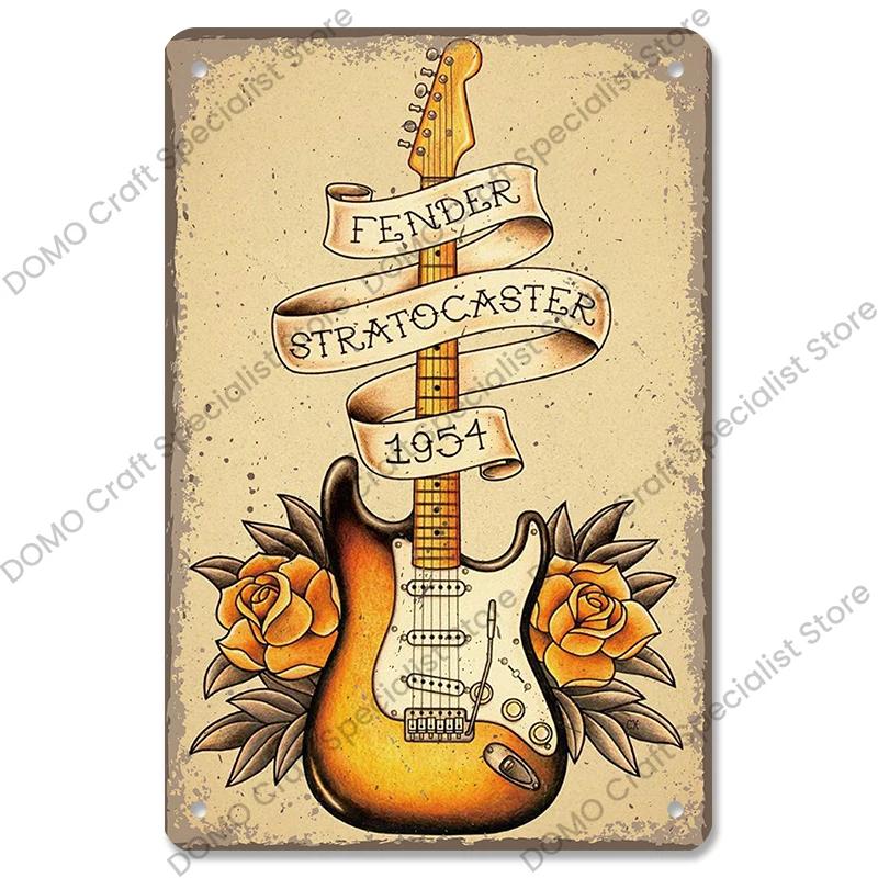Retro Music Metal Tin Signs - Ideal for Music Party! Features CD, Radio, Guitar. Decor for Bar, Club, Living Room.