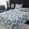 Double Layer Lamb Wool Blankets Thick Soft and Warm Geometric Jacquard Tafu Velvet Quilt Office Nap Sofa Multi-functional Blanket