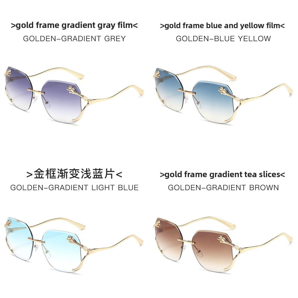 Leopard Head Minimalist Unisex Sunglasses With Uv400 Protection For Fashionable Outings