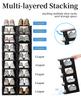 HAIXIN Slim Shoe Rack, Height Adjustable, 5 Tiers X 2, Space-Saving, Easy Assembly, Stackable, Compact Design (Approx. W48.6 X D26 X H58.3cm)