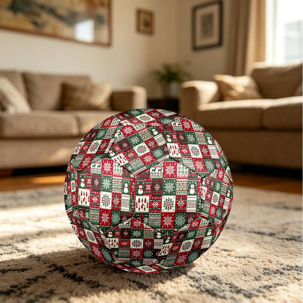 1pc Christmas Knit Size 5 Soccer Ball Professional Match Training Football Indoor &Outdoor Sports Ball Lightweight Durable M6517