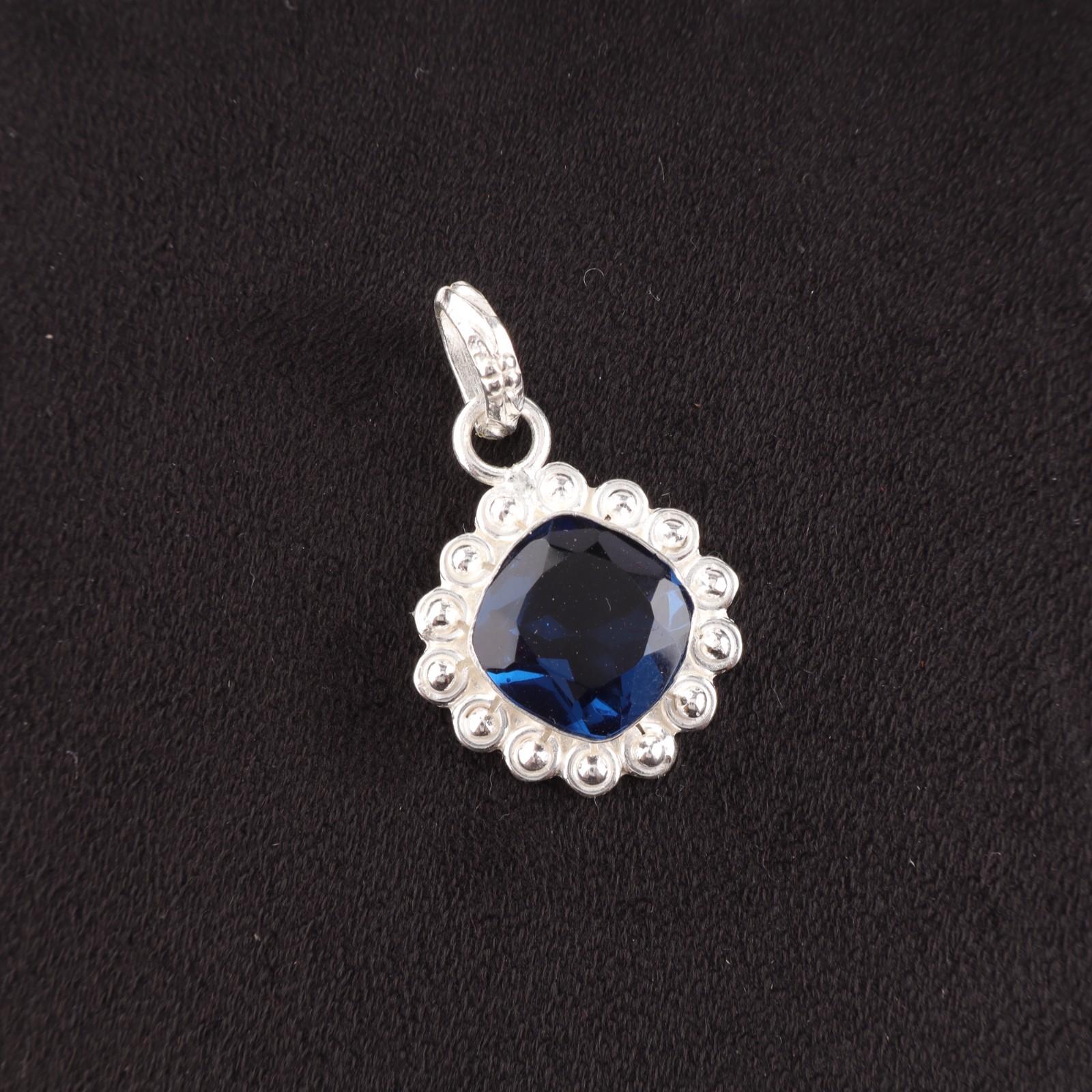 

Natural London Blue Topaz Handcrafted Elegant Pendant Jewelry Sterling Silver PP-34-9