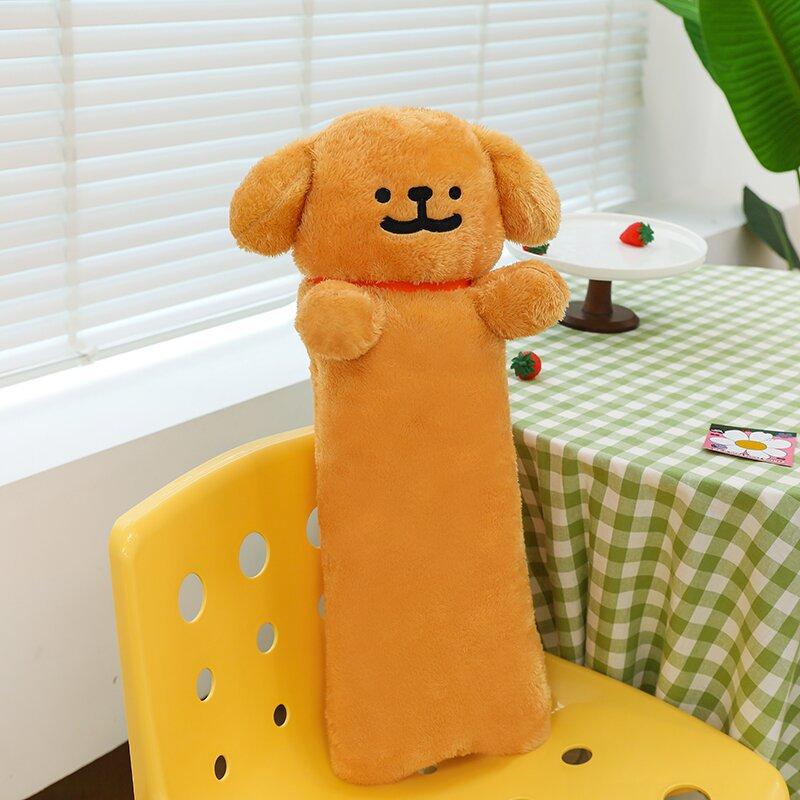 Korean Line Dog Plush Pillow, Ultra Soft Stuffed Animal, Kawaii Line Puppy Cushion for Car Sofa