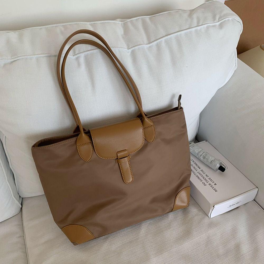 Lightweight Nylon Shoulder Bag Zipper Handbag Portable Nylon Cloth Tote Bag Women