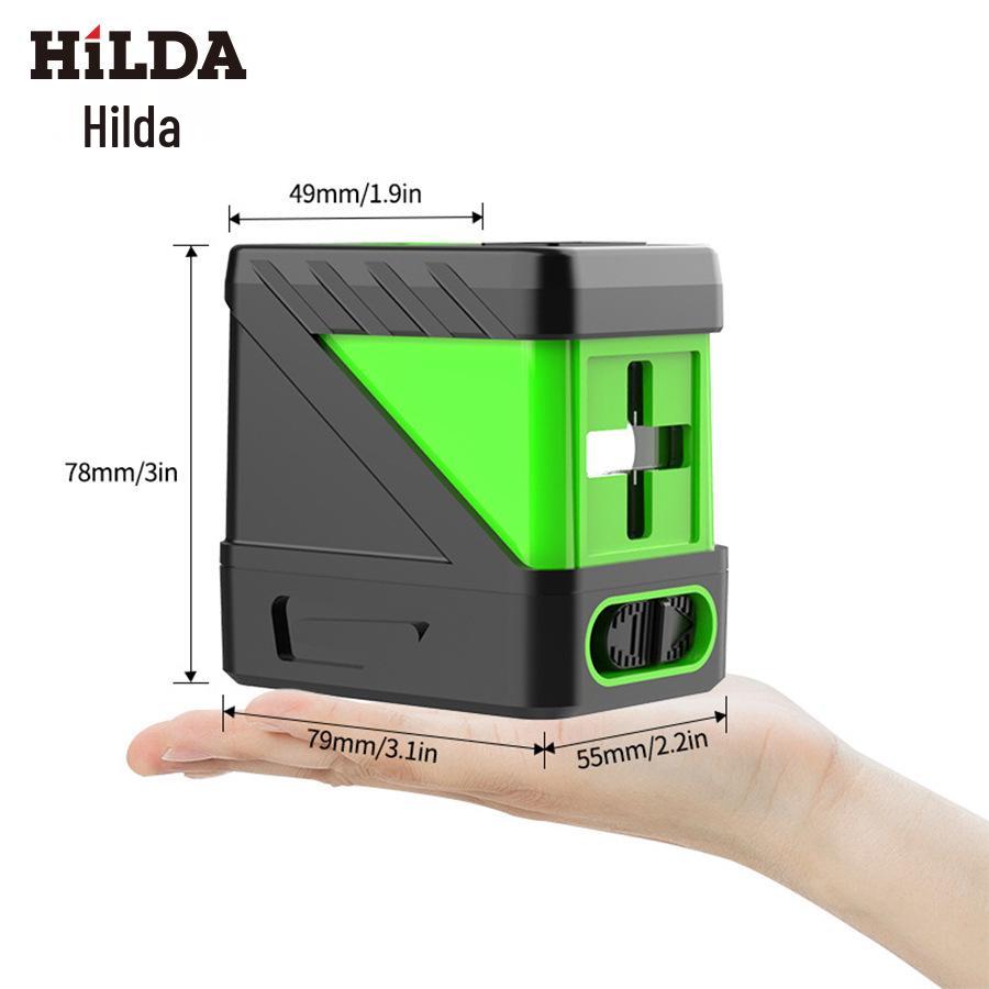 2-Line Green Light Mini Laser Level: Portable, Auto-Leveling Spirit Level Tool