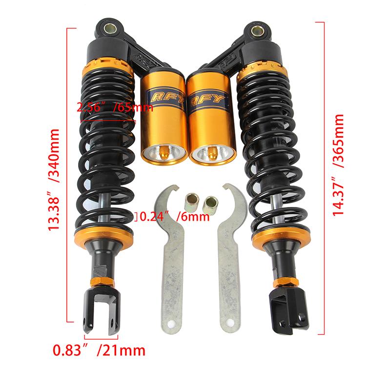320mm 340mm 360mm 380mm 400mm Amortisseur à Air Universel Type U / Trou Rond Ressort de Suspension Arrière Scooter DirtBike Gokart Quad ATV Moto