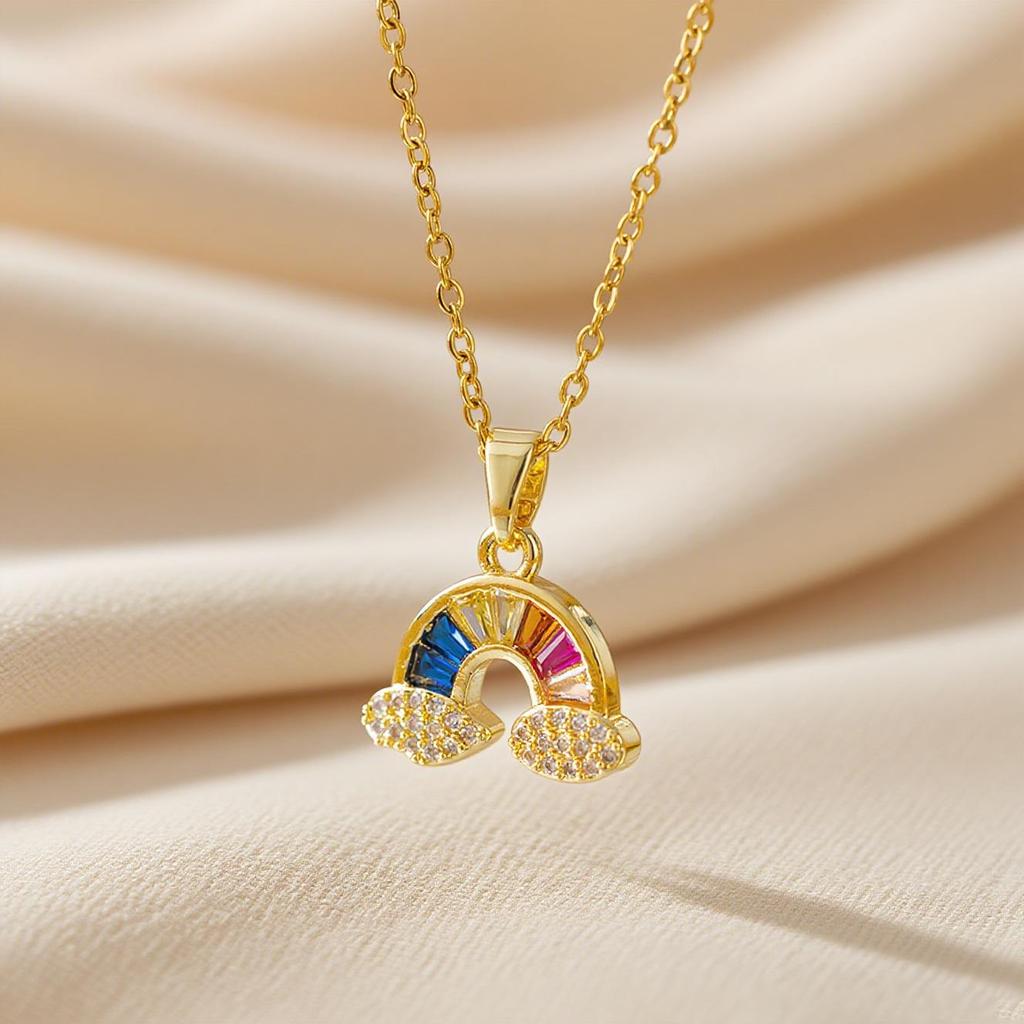 Elegant Light Luxury Zircon Necklace for Women - Gold-Plated, Simple Clavicle Chain