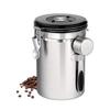 1L/1.5L/2L Storage Canister Set For Tea Rice Spices Herbs Food Storage With coffee Scoop 4.72x4.13inch Stainless Steel Airtight Coffee Container