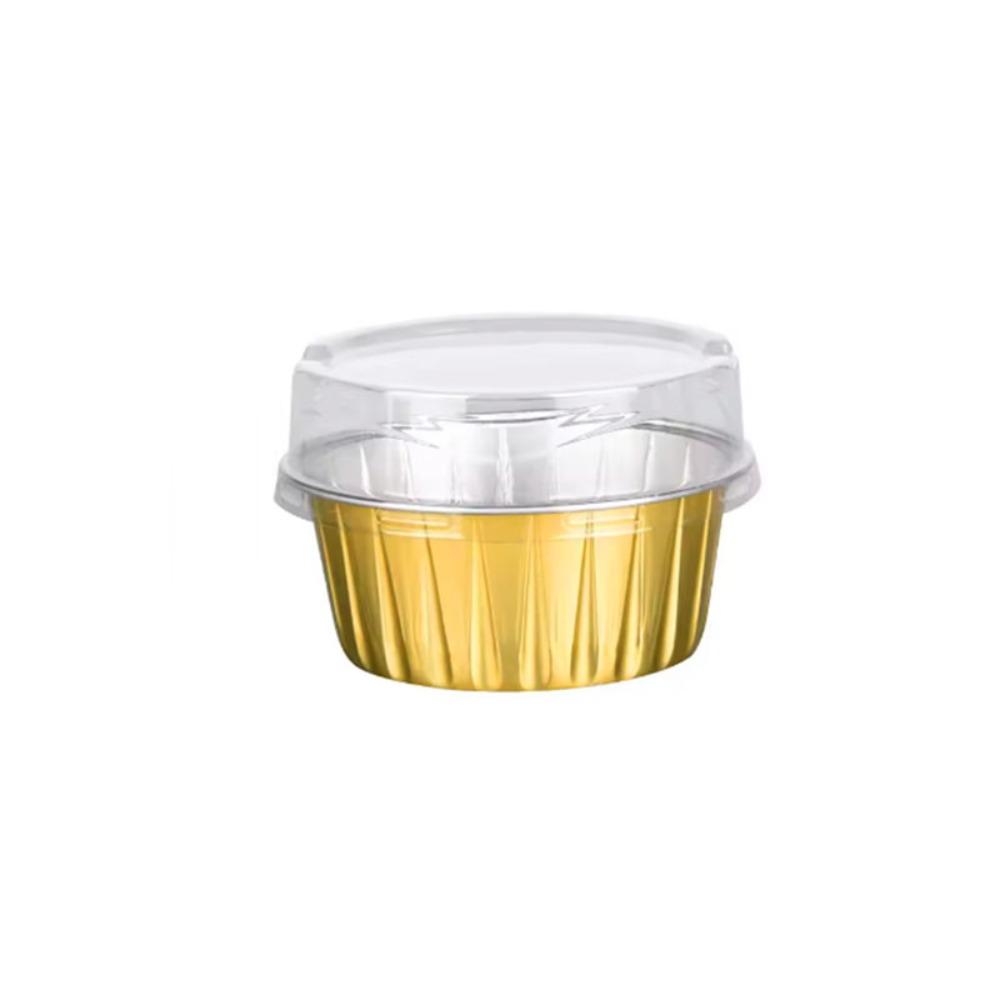50pcs Square/Round Tin Muffin Boxes with Lids Dessert Container Mini Cupcake Mold  Commercial