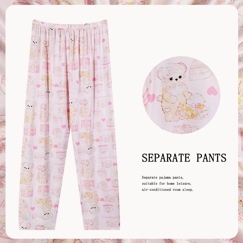 Women's Korean-Style Loose Pajama Pants - Imitation Cotton, Spring/Autumn