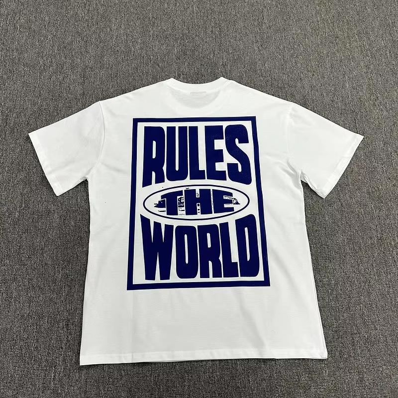 2025 Summer Fashion American street hip-hop print short-sleeved loose trendy T-shirt cotton men's and women's street tops