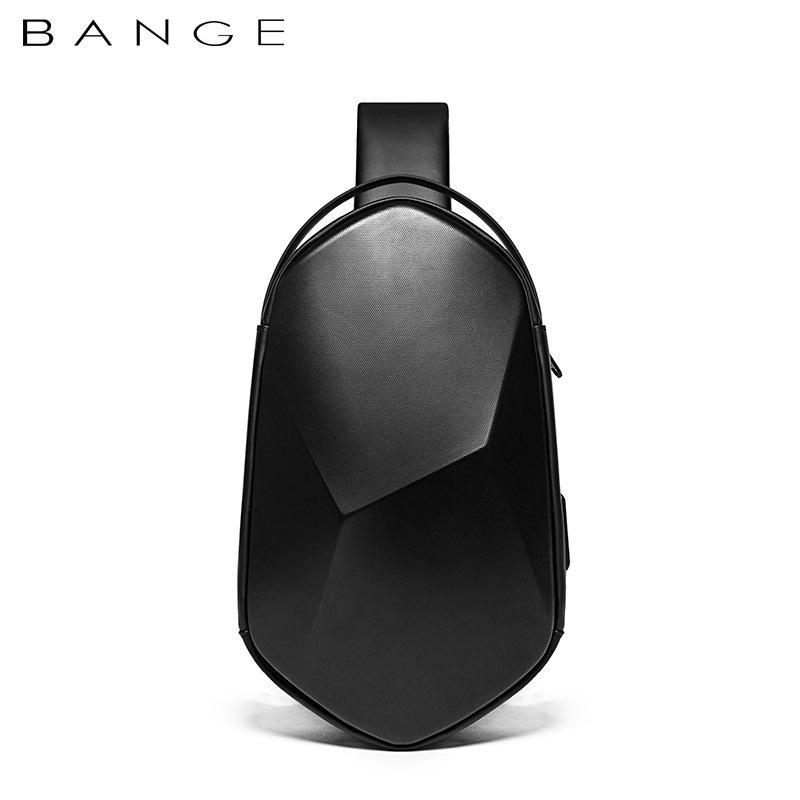 BANGE Men's Hard Shell Polyhedron Trend Chest and Shoulder Messenger Bag 2020