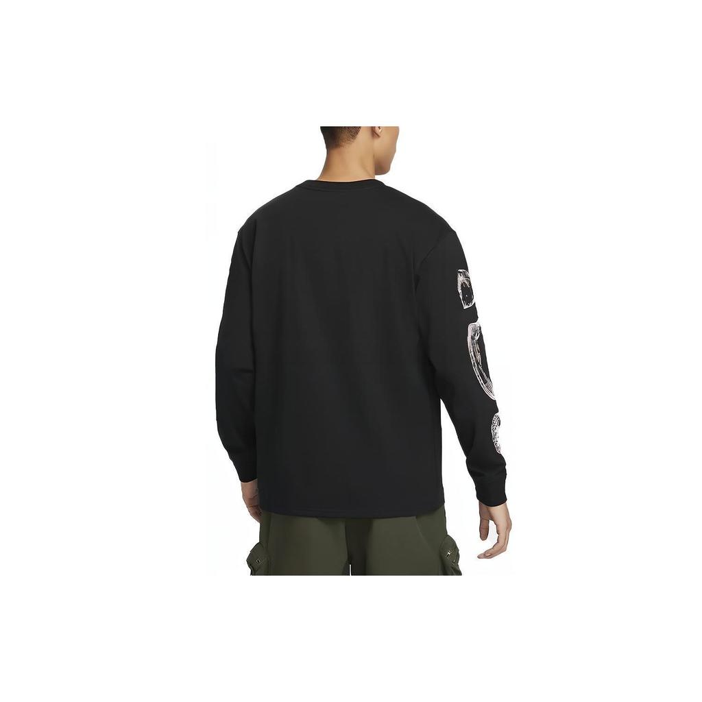 Nike ACG Series Printed Pattern Crew Neck Casual Long Sleeve T-Shirt Men Tops Black FV3489-010