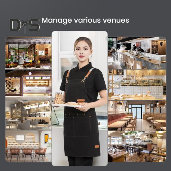 Waterproof Kitchen Apron with Pockets for Men Women Cleaning Pinafore Waist Tie Shop Work Uniform BBQ Gift