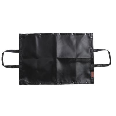 Under Grill Mat with Handle Fiberglass Silicone Expandable Fireproof Grill Pad Firewood Carrier Bag