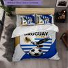 Uruguay Football Pattern 3 Pieces Bedding Set Soft Microfiber Duvet Cover with Pillow Cases for Bedroom