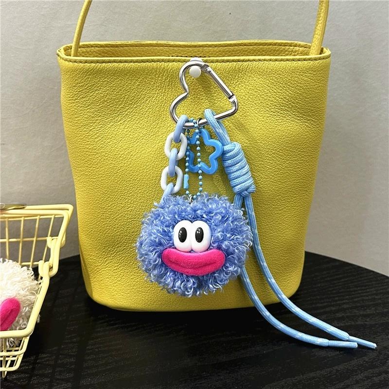 Sausage Mouth Plush Funny Clown Keychain Plush Doll Pendant Sausage Mouth Keyring Key Ring Funny Big Mouth Plush Pendant