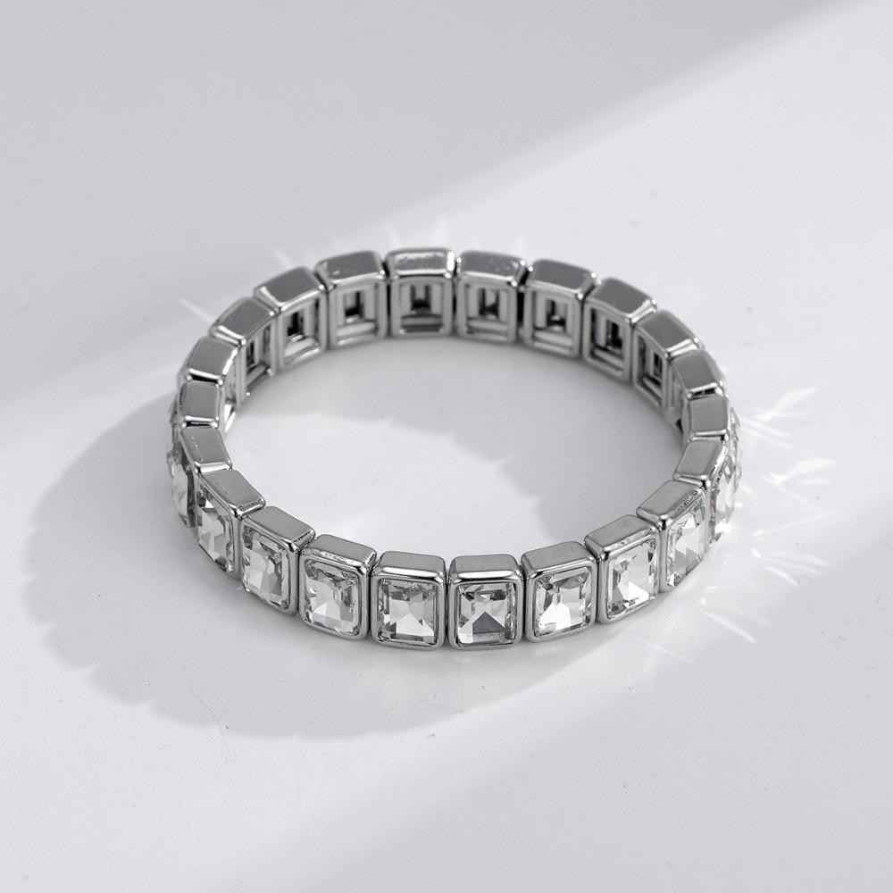 Elastic Zirconia Enamel Bangle Colorful Macaron-colored Bracelet Women Rainbow Beaded Bracelets