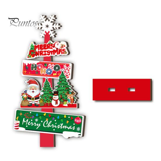 Stable Base Christmas Decor 2D Wooden Tabletop Ornaments, Xmas Tree Santa Lightweight Trees Snowman Sign with Stand, Holiday Party Decorations Favors