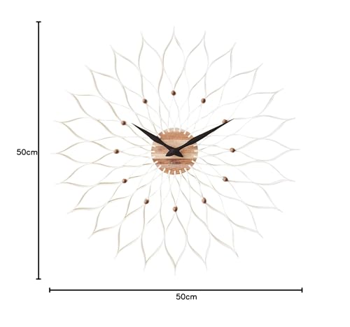 Interform LeFar Wall Clock CL-9903WH White Flower Step Movement