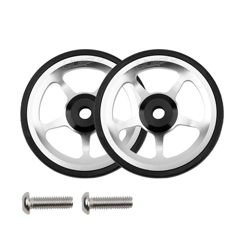 Litepro Easy Wheel Extension Rod Telescopic Bar Bike Aluminum Alloy Rear Cargo Rack Parts for Folding Bike Wheel (Silver + Bar)