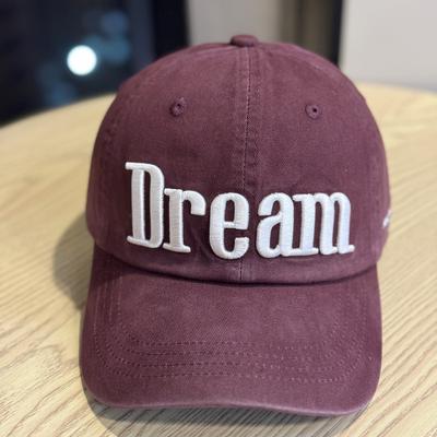 Three Dimensional Letter Embroidery Baseball Cap for Women Trendy Soft Top Face Showing Small Retro Curved Brim Duck Cap for Men