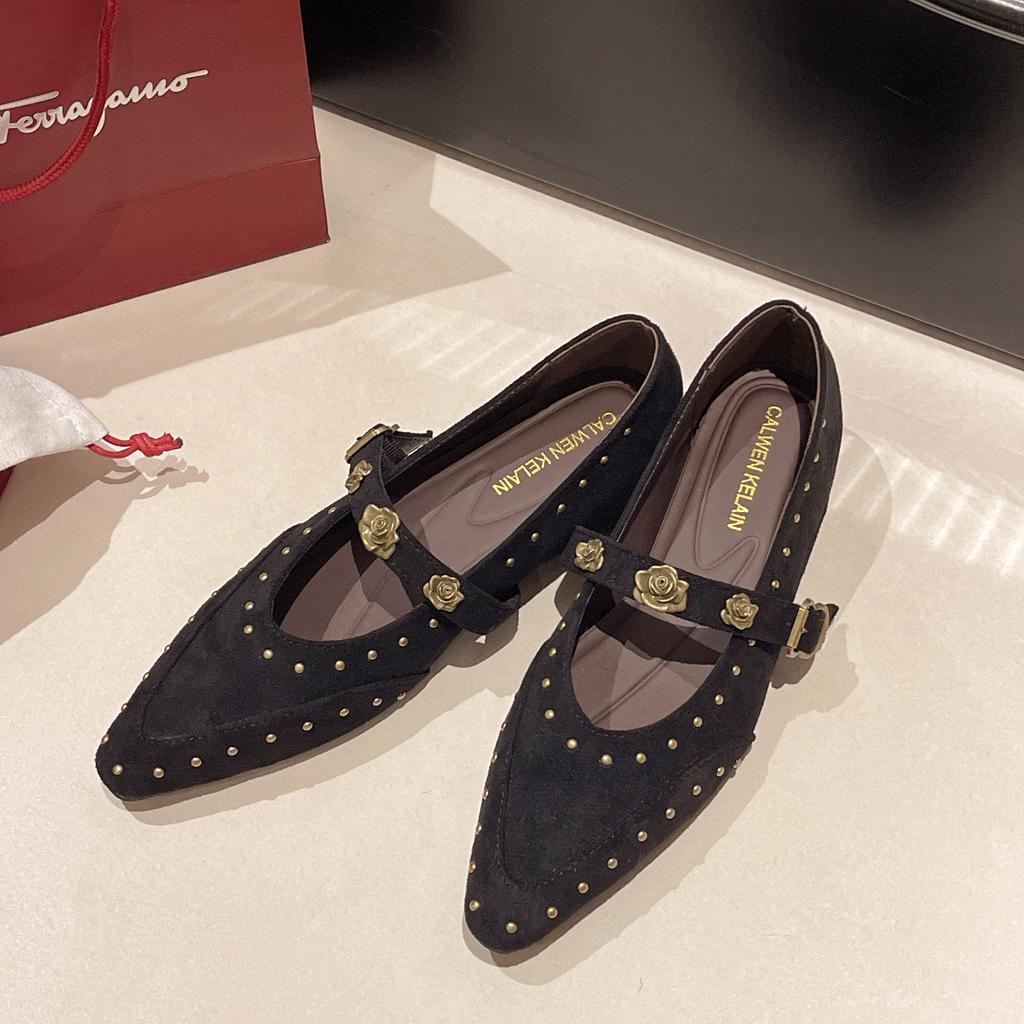 Fashion New Women's Designer Pointy French Sexy High Heels Fashion Female Bow Mueller Shoes Flat Single Shoes Loafers