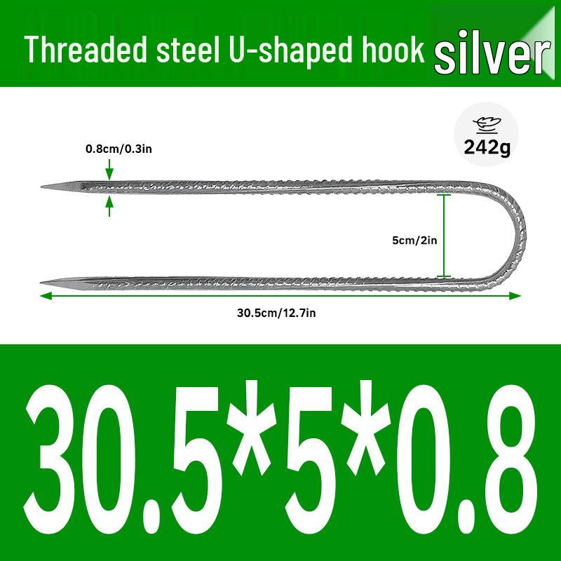 Galvanized U-Shaped Ground Stakes for Orchard Weed Mats & Lawn Fixing