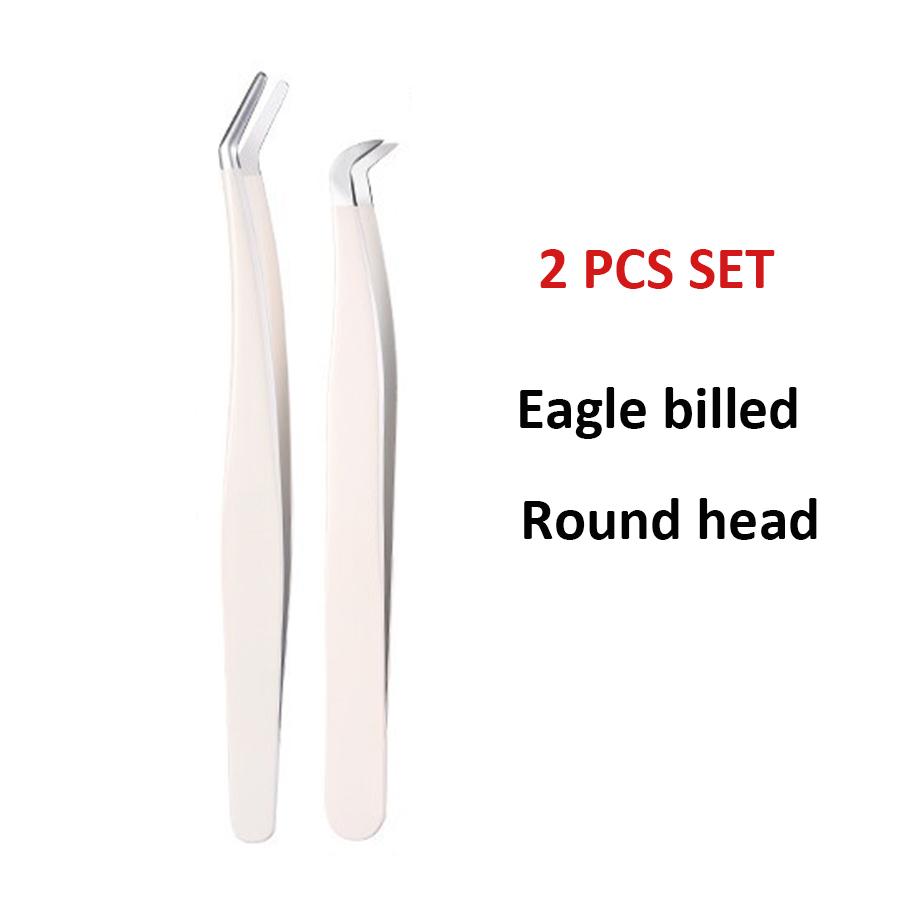 Multifunctional Tweezers Stainless Steel Eyelash Tweezers Grafting False Eyelash Patches False Eyelash Aids Portable Tweezers Be